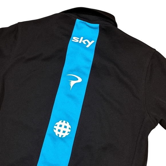 Rapha Sky Pro Cycling Team Black Pique Cycling Polo Shirt Black Mens Medium - Picture 6 of 9